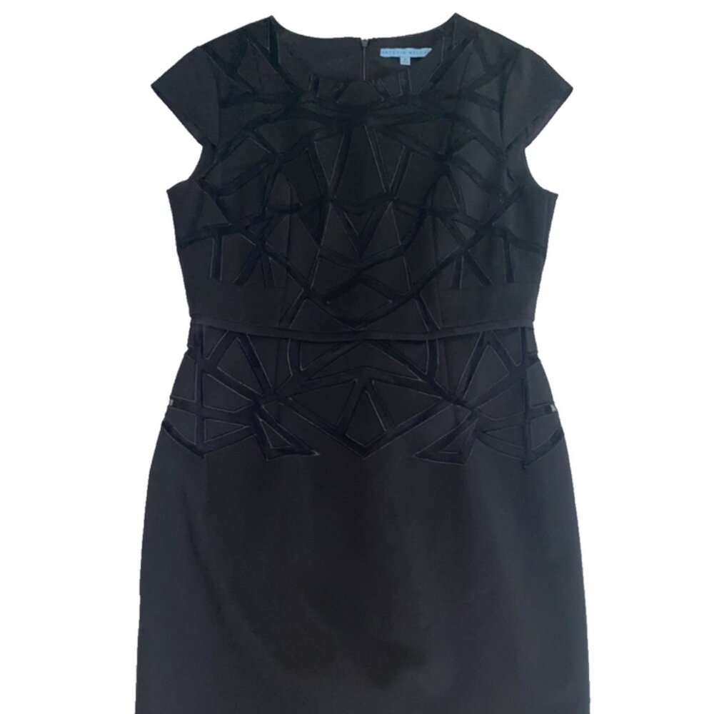Antonio Melani Sheath Dress Knee Length Mesh Detail